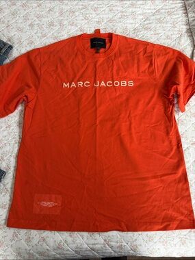 Marc Jacobs Bright Orange Logo Crewneck Tee